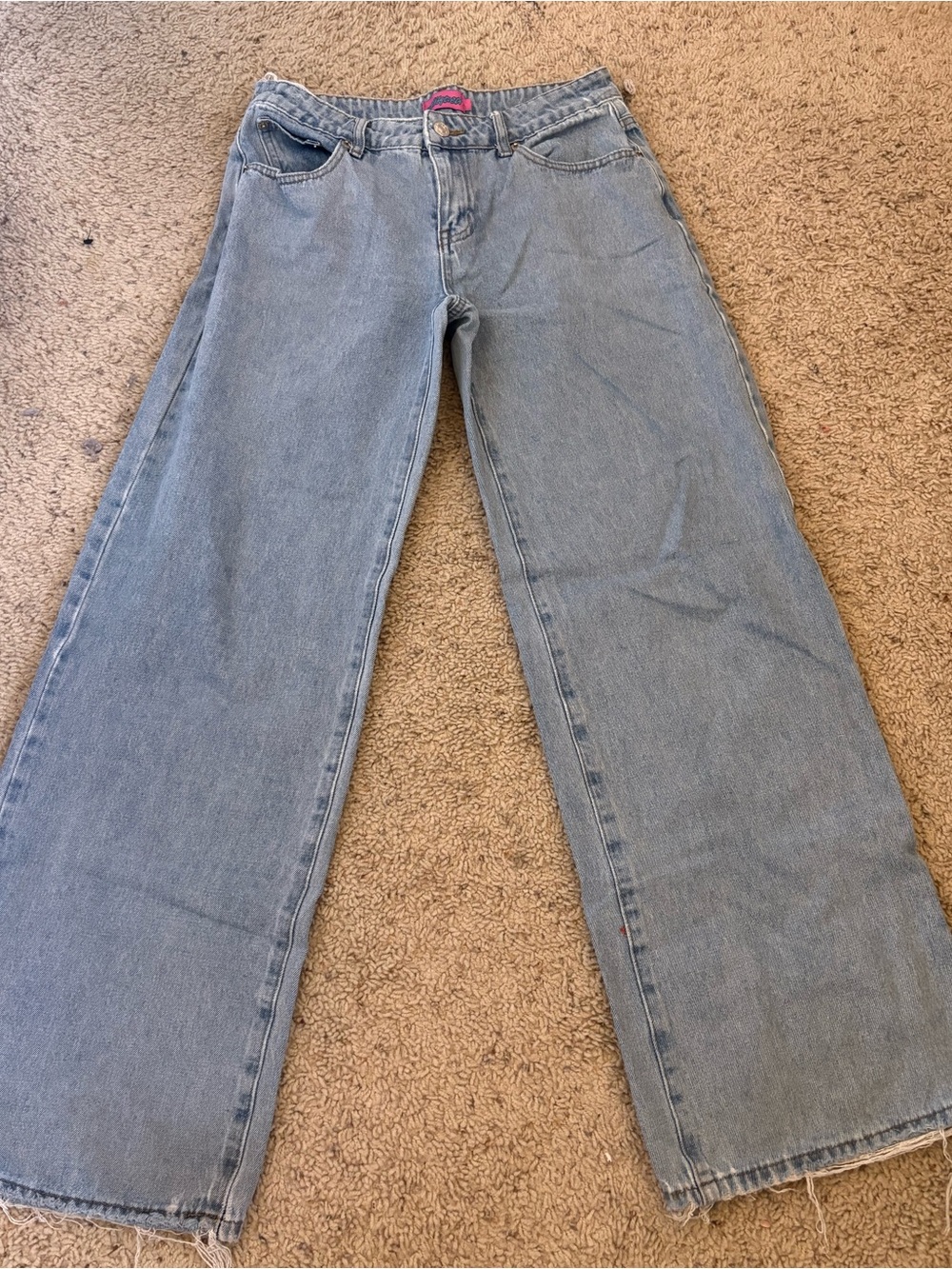 Edikted Light Blue Wide Leg Jeans